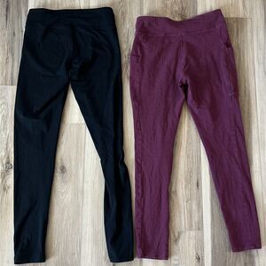 2 Pair of Girls Youth Pants Athletic Leggings Bundle Lot by 90 Degrees sz 10/12